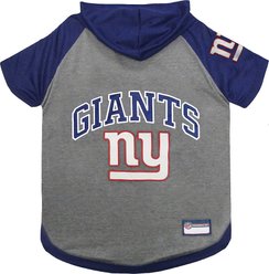 Pets First Sport Team Dog & Cat Hoodie T-Shirt, New York Giants, Large