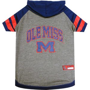 Pets First Sport Team Dog & Cat Hoodie T-Shirt, Ole Miss, Medium
