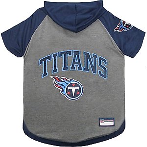 Pets First Sport Team Dog & Cat Hoodie T-Shirt, Tennessee Titans, Large