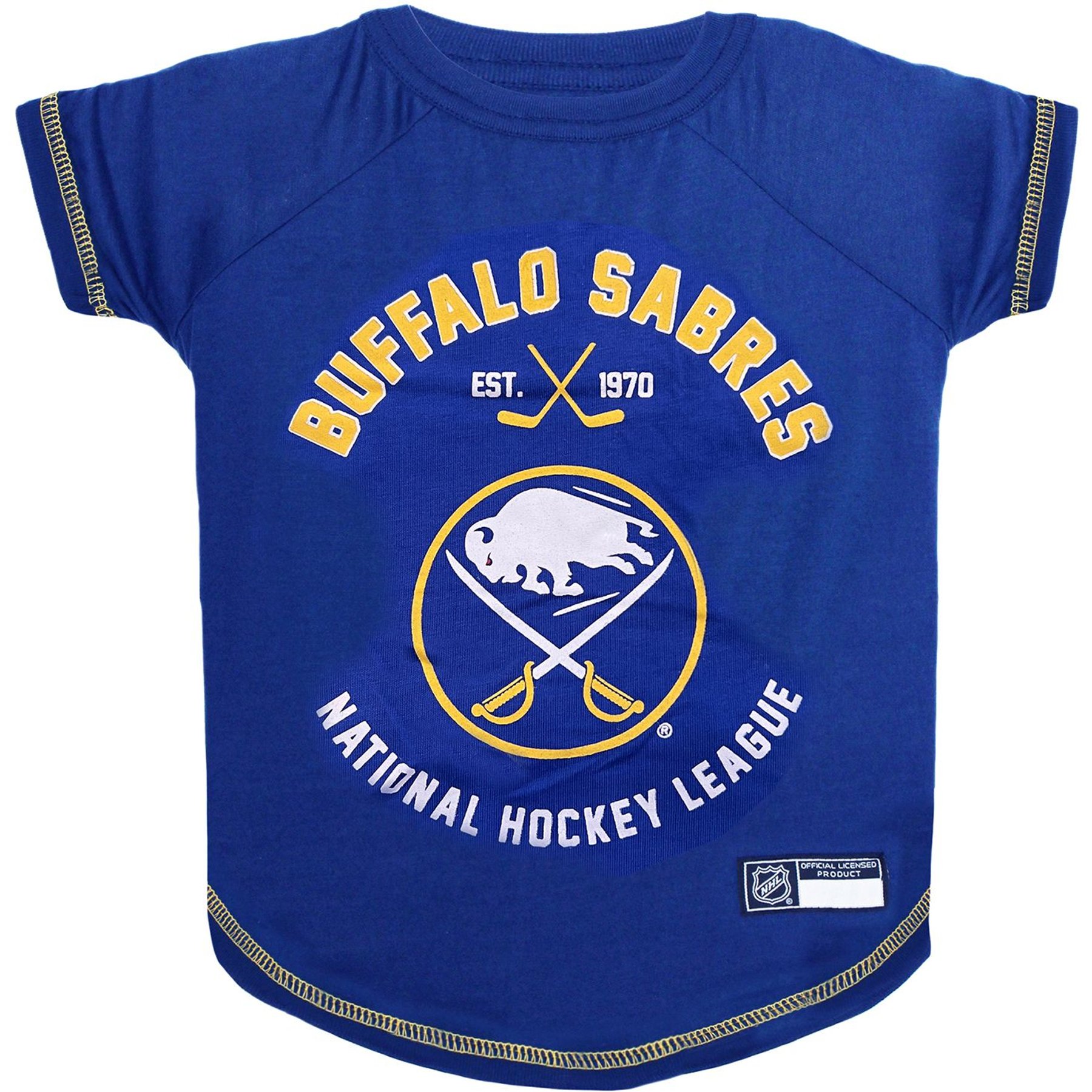Pets First Sport Team Dog & Cat T-Shirt, Buffalo Sabres, Medium