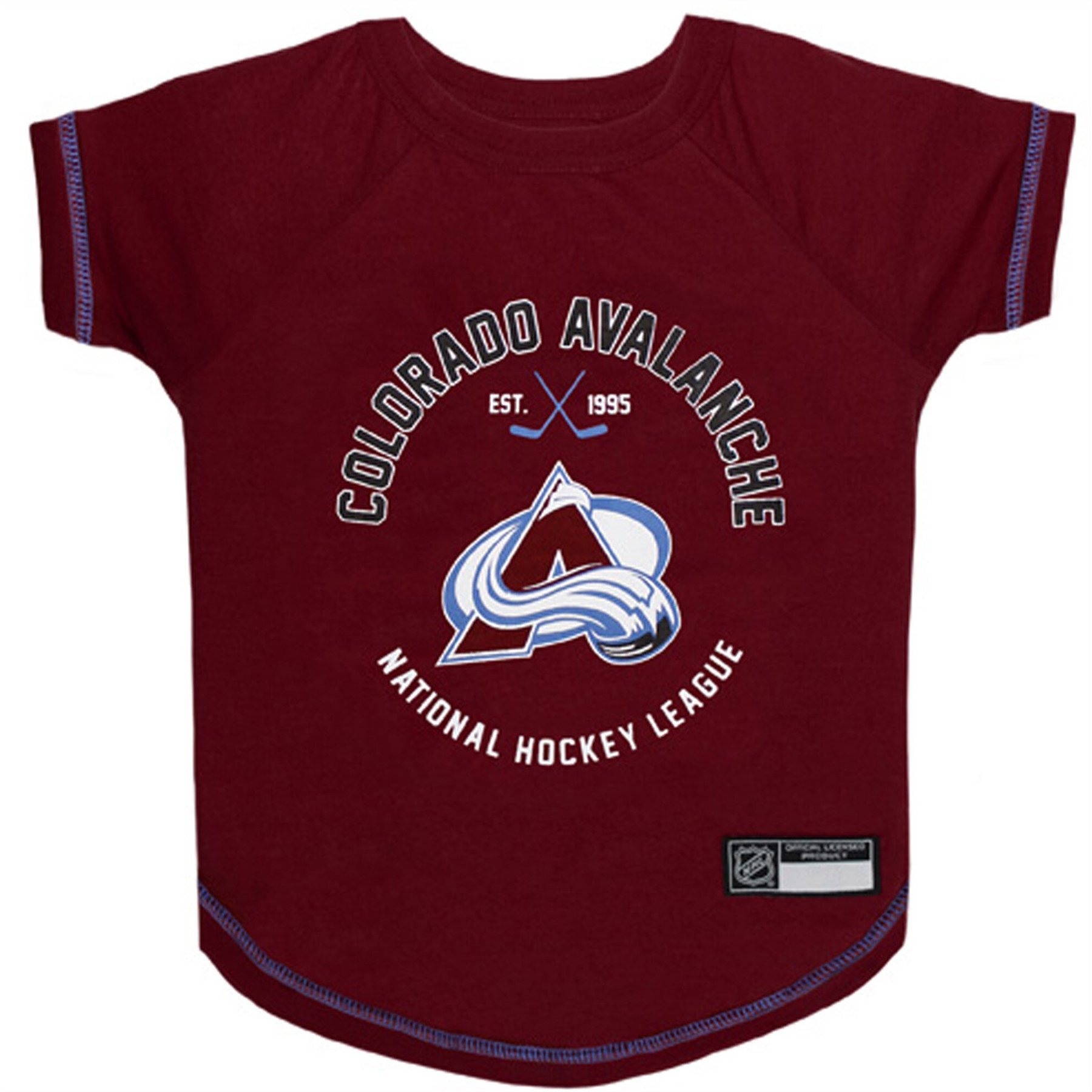 Pets First Sport Team Dog & Cat T-Shirt, Colorado Avalanche, Medium