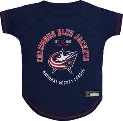 Pets First Sport Team Dog & Cat T-Shirt, Columbus Blue Jackets, Large