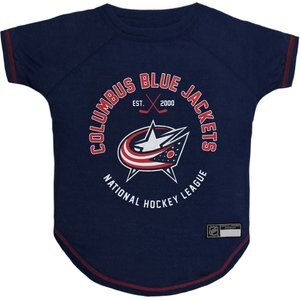 Pets First Sport Team Dog & Cat T-Shirt, Columbus Blue Jackets, X-Small