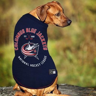 Show full view: Pets First Sport Team Dog & Cat T-Shirt, Columbus Blue Jackets, X-Small slide 5 of 7