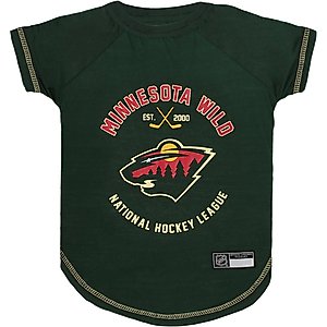 Pets First Sport Team Dog & Cat T-Shirt, Minnesota Wild, Large