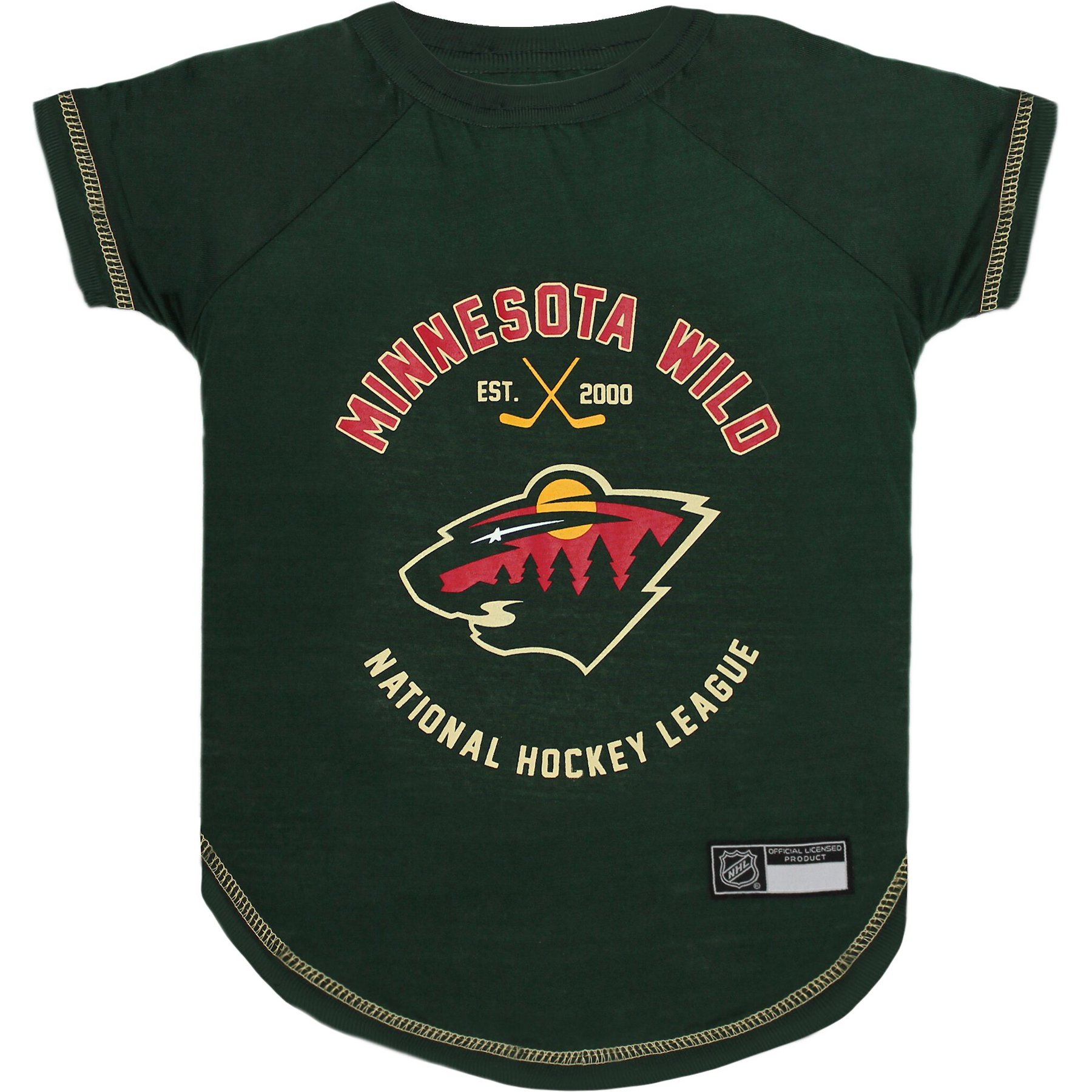Pets First Sport Team Dog & Cat T-Shirt, Minnesota Wild, Medium