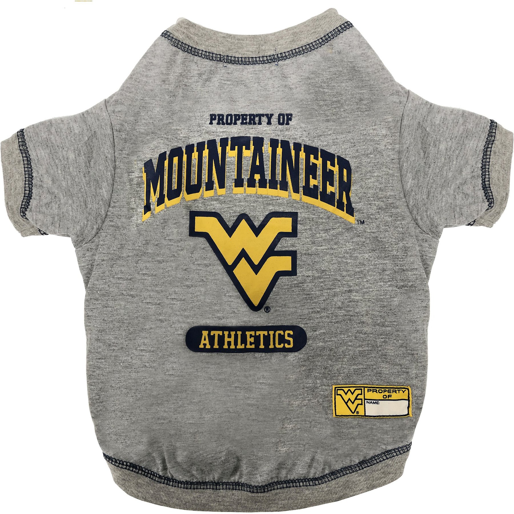 Pets First Sport Team Dog & Cat T-Shirt, West Virginia, Small