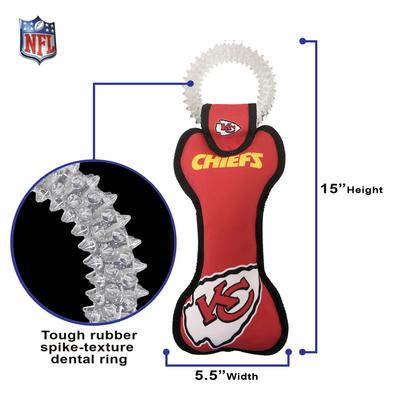 Show full view: Pets First Squeaky Dental Dog Tug Toy, Kansas City Chiefs slide 4 of 6