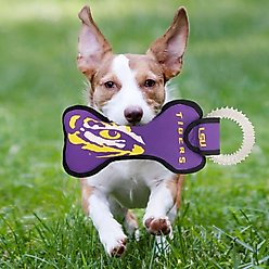 Pets First Squeaky Dental Dog Tug Toy, LSU slide 2 of 5