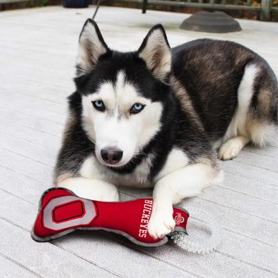 Show full view: Pets First Squeaky Dental Dog Tug Toy, Ohio State slide 3 of 7