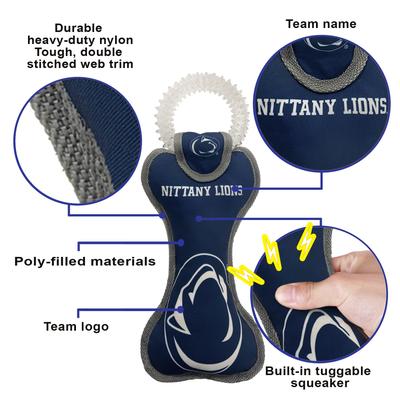 Show full view: Pets First Squeaky Dental Dog Tug Toy, Penn State slide 5 of 6