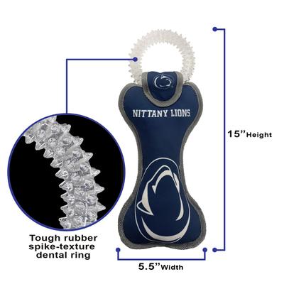 Show full view: Pets First Squeaky Dental Dog Tug Toy, Penn State slide 4 of 6