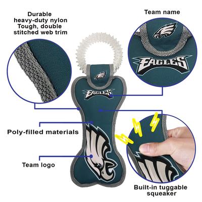 Show full view: Pets First Squeaky Dental Dog Tug Toy, Philadelphia Eagles slide 5 of 6