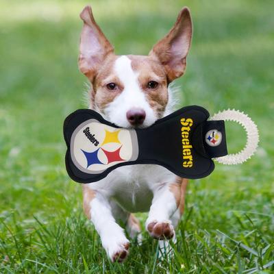 Show full view: Pets First Squeaky Dental Dog Tug Toy, Pittsburgh Steelers slide 3 of 7