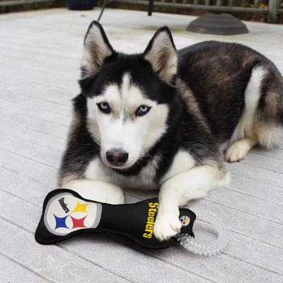 Show full view: Pets First Squeaky Dental Dog Tug Toy, Pittsburgh Steelers slide 4 of 7