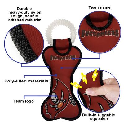 Show full view: Pets First Squeaky Dental Dog Tug Toy, Tampa Bay Buccaneers slide 5 of 6