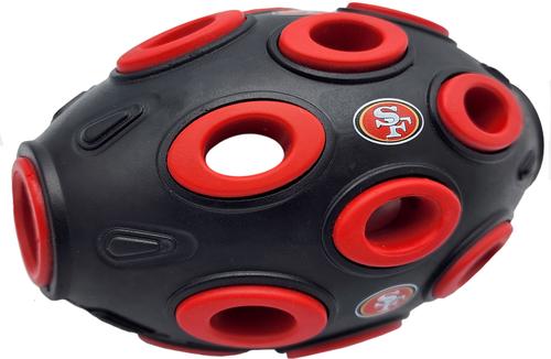 Show full view: Pets First Tough Treat Dispenser Dog Toy, San Francisco 49ers slide 2 of 6