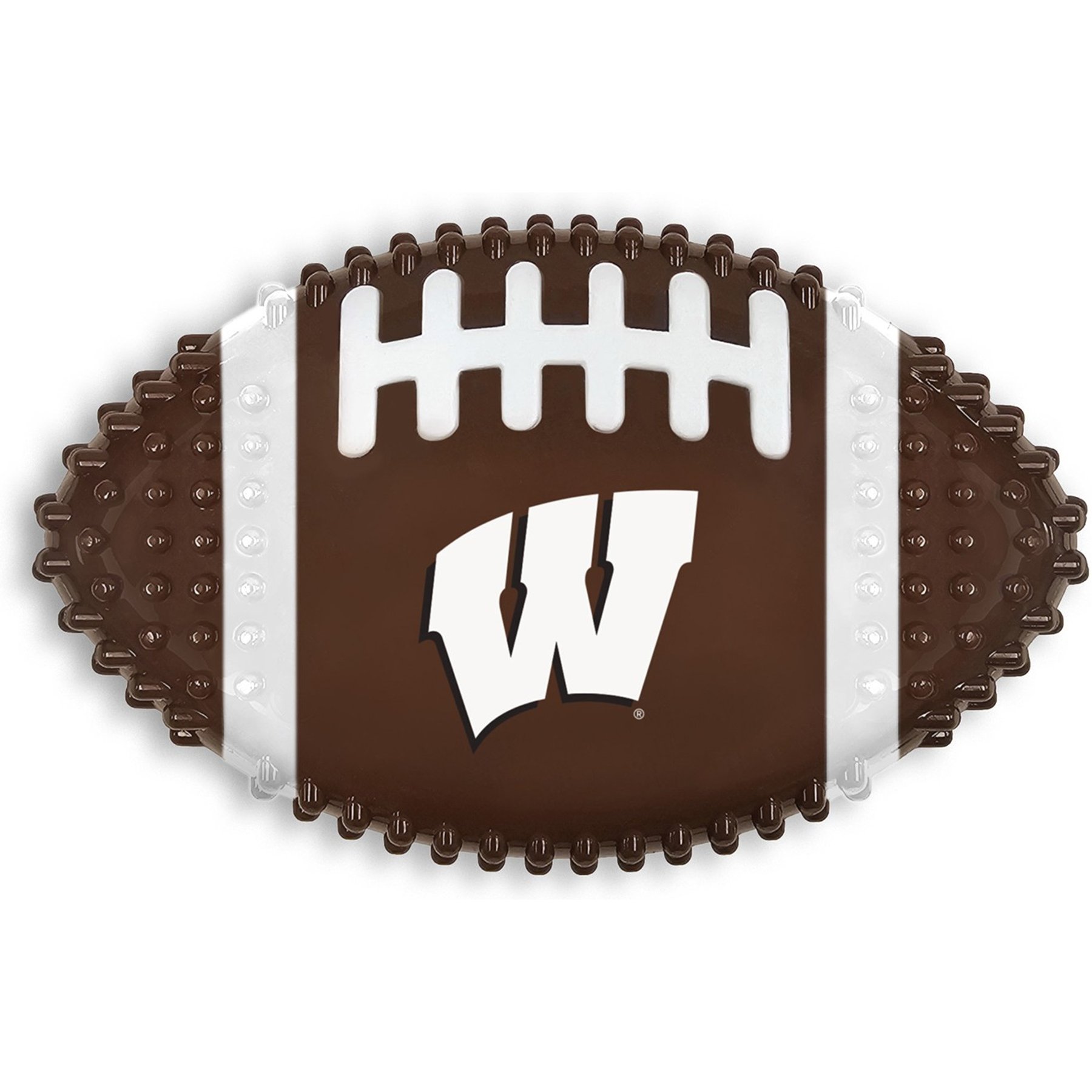 Pets First Wisconsin Hard Nylon Football Dog Chew Toy, Brown