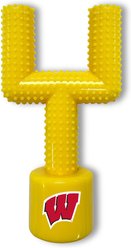 Pets First Wisconsin Hard Nylon Goal Post Dog Chew Toy, Yellow