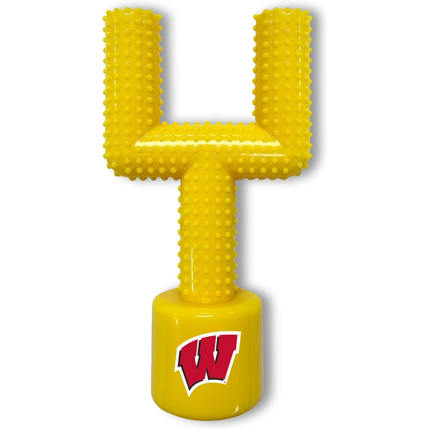 Pets First Wisconsin Hard Nylon Goal Post Dog Chew Toy, Yellow