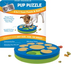 Pets Know Best 2-In-1 Dog Treat Puzzle & Nail File Toy, Green slide 1 of 6