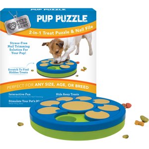 Pets Know Best 2-In-1 Dog Treat Puzzle & Nail File Toy, Green