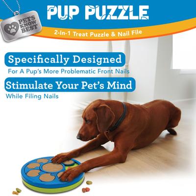 Show full view: Pets Know Best 2-In-1 Dog Treat Puzzle & Nail File Toy, Green slide 3 of 8