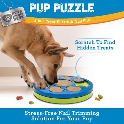 Show full view: Pets Know Best 2-In-1 Dog Treat Puzzle & Nail File Toy, Green slide 2 of 8