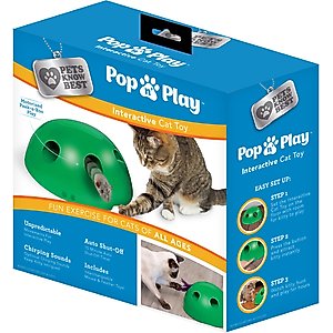 Pets Know Best Pop N Play Interactive Cat Motion Toy, Green