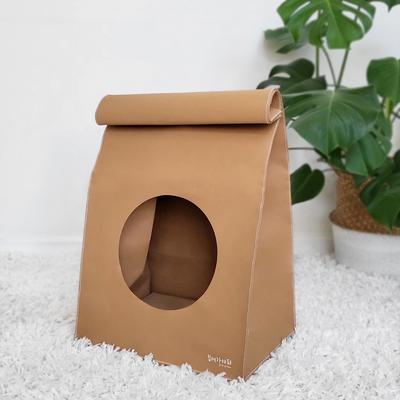 Show full view: Pets So Good Hide & Seek Cat Bed, Small, Brown slide 4 of 4