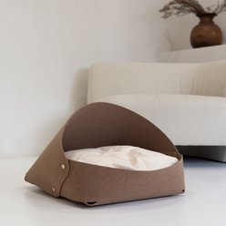 Pets So Good Marron Covered Dog & Cat Bed with Removable Cover, Brown