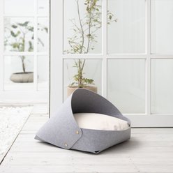 Pets So Good Marron Covered Dog & Cat Bed with Removable Cover, Grey