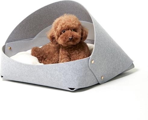 Show full view: Pets So Good Marron Covered Dog & Cat Bed with Removable Cover, Grey slide 3 of 5