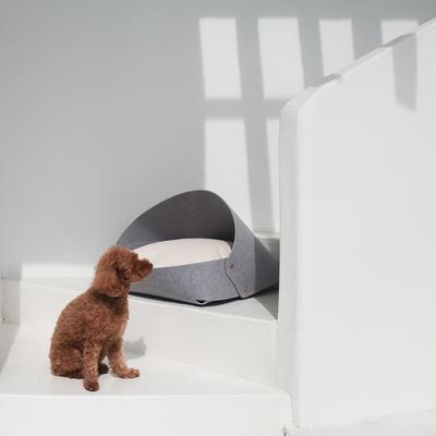 Show full view: Pets So Good Marron Covered Dog & Cat Bed with Removable Cover, Grey slide 2 of 5