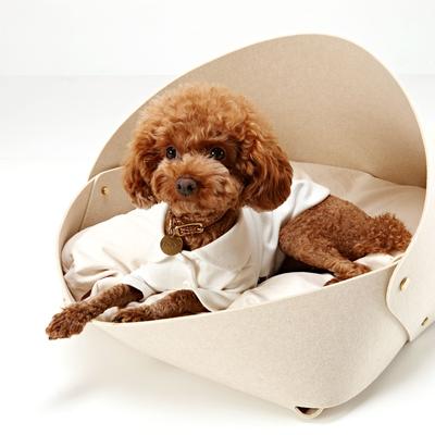 Show full view: Pets So Good Marron Covered Dog & Cat Bed with Removable Cover, Oatmeal slide 4 of 5