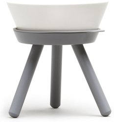 Pets So Good Oreo Pet Table Stainless Steel Dog & Cat Bowl, Grey/White, Medium: 4-cup