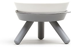 Pets So Good Oreo Pet Table Stainless Steel Dog & Cat Bowl, Grey/White, Small: 2-cup