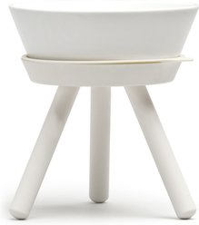Pets So Good Oreo Pet Table Stainless Steel Dog & Cat Bowl, White, Medium: 4-cup