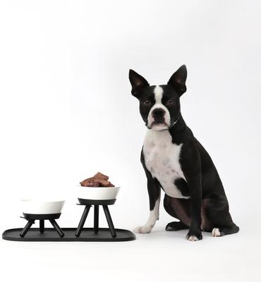 Show full view: Pets So Good Oreo Table Dog & Cat Bowl, Black & White, Medium slide 2 of 4