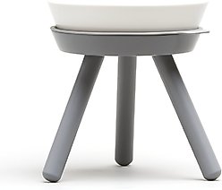 Pets So Good Oreo Table Dog & Cat Bowl, Gray & White, Small