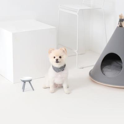 Show full view: Pets So Good Oreo Table Dog & Cat Bowl, Gray & White, Small slide 2 of 4