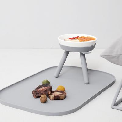 Show full view: Pets So Good Oreo Table Dog & Cat Bowl, Gray & White, Small slide 3 of 4