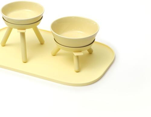 Show full view: Pets So Good Oreo Table Dog & Cat Bowl, Lemon Yellow, Medium slide 4 of 6