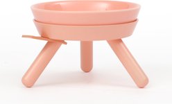 Pets So Good Oreo Table Dog & Cat Bowl, Pink, Small