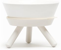 Pets So Good Oreo Table Dog & Cat Bowl, White, Medium