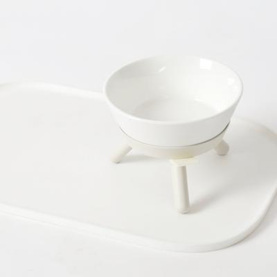 Show full view: Pets So Good Oreo Table Dog & Cat Bowl, White, Medium slide 3 of 5
