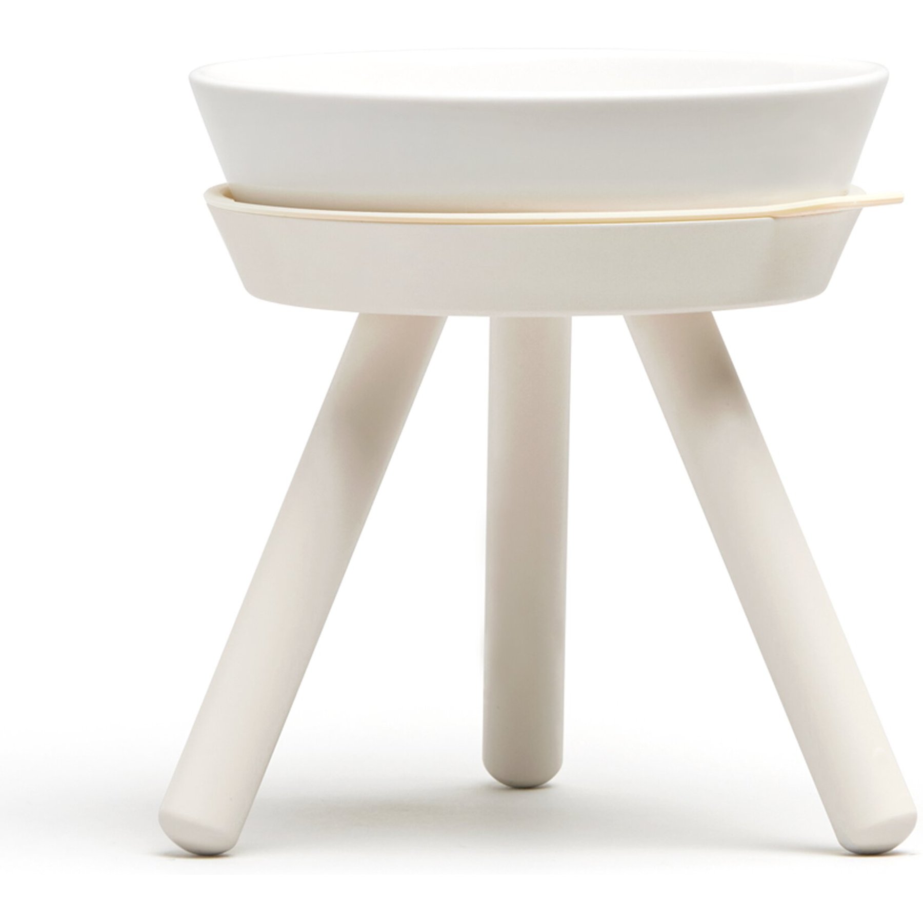 Pets So Good Oreo Table Dog & Cat Bowl, White, Small