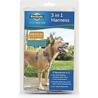 PetSafe 3-in-1 Reflective Dog Harness with Car Control Strap, Teal, Medium: 24 to 34-in chest slide 8 of 8