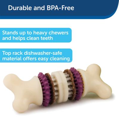 Show full view: PetSafe Busy Buddy Bristle Bone Treat Dispenser Tough Dog Chew Toy, Medium slide 4 of 12
