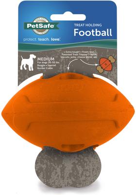 Show full view: PetSafe Busy Buddy Football Treat Dispensing Tough Dog Chew Toy, Medium slide 3 of 6